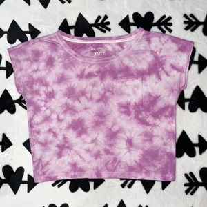 Purple tie dye crop T shirt